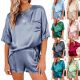 Pajama Set Short Sleeve Sleepwear Women Home Clothing