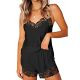 Lace Stretch Satin Camisole Suit Shorts