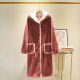 Long Wool Flannel Hooded Brimmed Gown Thickened For Winter