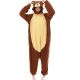 Hooded Long-Sleeved Polar Fleece Animal Cartoon One-Piece Pajamas Brown Bear Hooded  Couple Clothes