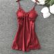 Women's sexy strappy ice silk nightdress