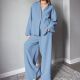 Shirt Pajamas Loose Double-layer Gauze Long Sleeve Trousers Suit Outer Wear Ladies' Homewear