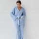 Blue Woolen Comfortable Warm Long Sleeves Pajamas