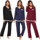 Women's Long-sleeved Trousers Lace Pajamas Set