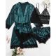 Sexy Pajamas Four-piece Lace Sling Set With Nightgown Nightdress