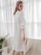 Lace Cotton Nightdress Women's Long Pajamas With Three-quarter Sleeves