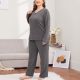 Women's Plus Size Homewear Long-sleeved Trousers Two-piece Set