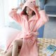 Women's Sling Two-piece Thick Flannel Loose Long-sleeved Bathrobe