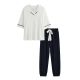 Tencel Cotton Pajamas Home Service Ladies Short Sleeve Two-Piece Suit