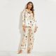 Women's Home Silk Satin Printed Pajama Set