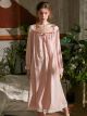 Spring and Autumn cotton pajamas women's long sleeve sexy Royal style French retro princess style nightdress long knee-length loose