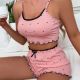 Summer Women's V-neck Comfortable Lace Suspender Shorts Pajamas