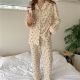 Women's Spring Long Sleeve Cardigan Cotton Gauze Pajamas