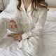 Cotton Yarn Hemming Long-sleeved Trousers Homewear Pajamas Suit