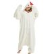 White Rooster Fleece Cartoon One Piece Pajamas