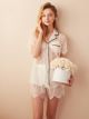 RoseTree sexy pajamas suit female summer ice silk lace home service short-sleeved shorts two-piece princess style