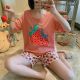 Women's Summer Thin Cotton Cute Princess Style Cartoon Casual Home Clothes