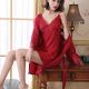 Suspender Nightgown Two Piece Set Mid Length Home Wear