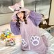 Thick And Warm Cute Cartoon One-Piece Pajamas Flannel Outer Wear Home Service