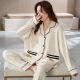 Women's Autumn And Winter Pure Cotton Waffle Long-sleeved Pajamas Set