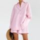 Shorts Pajamas Cotton And Linen Women's Loose Fashion Cross-border Home Wear Two-piece Suit