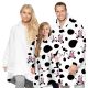 Cow Digital Printing Family Wearhome Warming Lamb Wool Blanket Hooded Sweaterblanket Can Be Worn