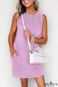 Phalaenopsis Mineral Wash Pocket Tank Mini Dress