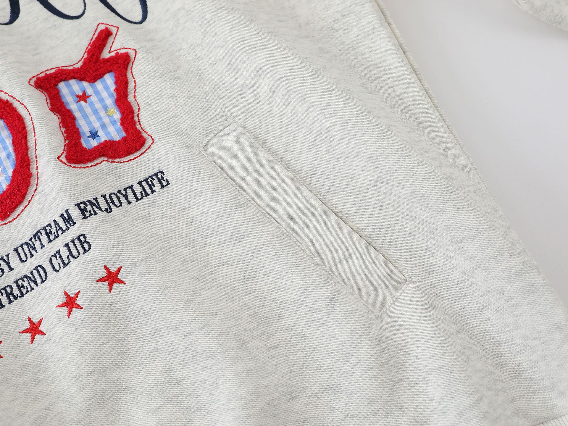 Unisex Cotton Applique Hoody