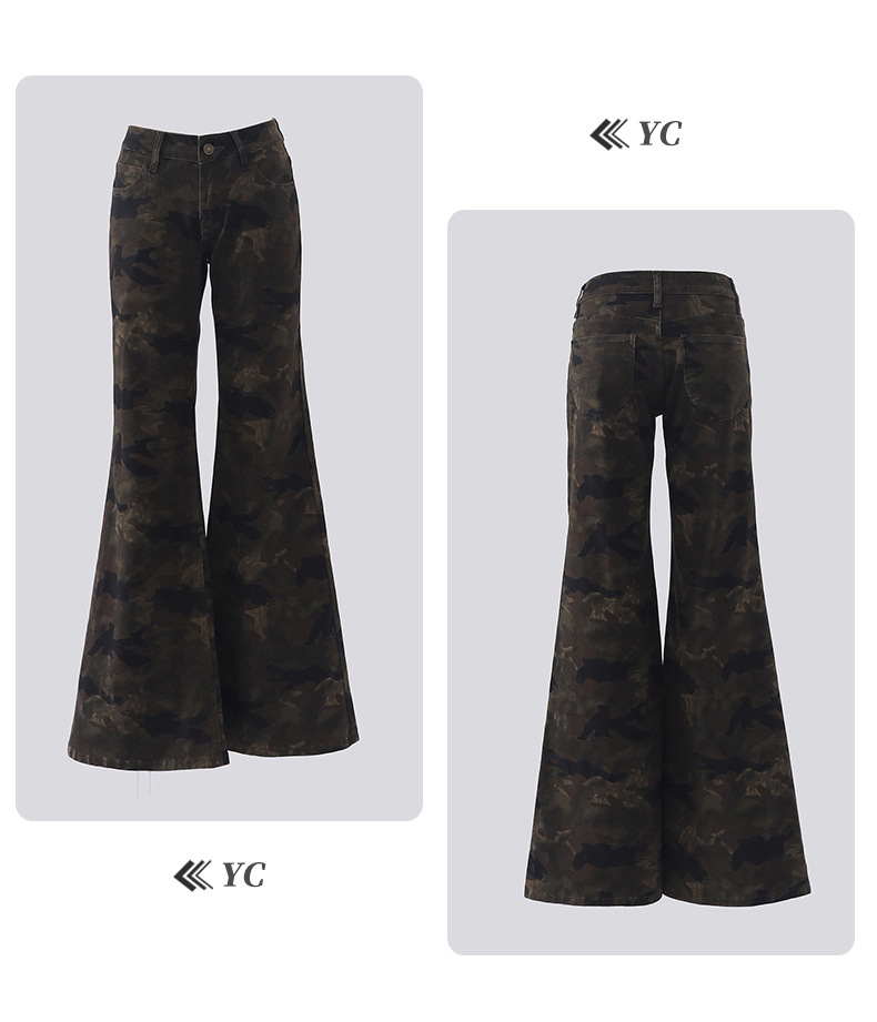 Women's Flare Jeans Chic Punk Slimming Floor-Length Pants