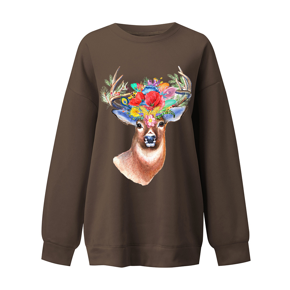 Women's Japanese Korean Oversized 3D Fawn Print Hoodie
