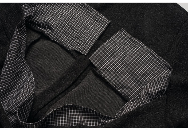 Varsity Checkered Oversized Mock Layer Cardigan