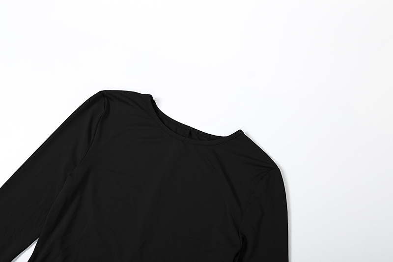 Stretch High-Waist Gathered Full Sleeve Dress