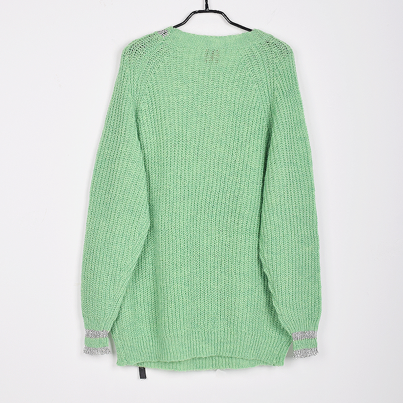 Women's Oversized Plain Crew Collar Balloon Sweater