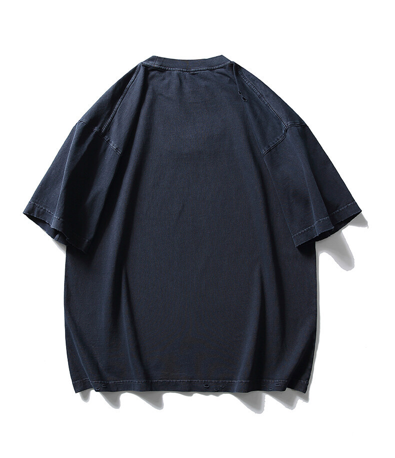 Japanese Aged Oversized Cotton Half Sleeve Letter Shirt