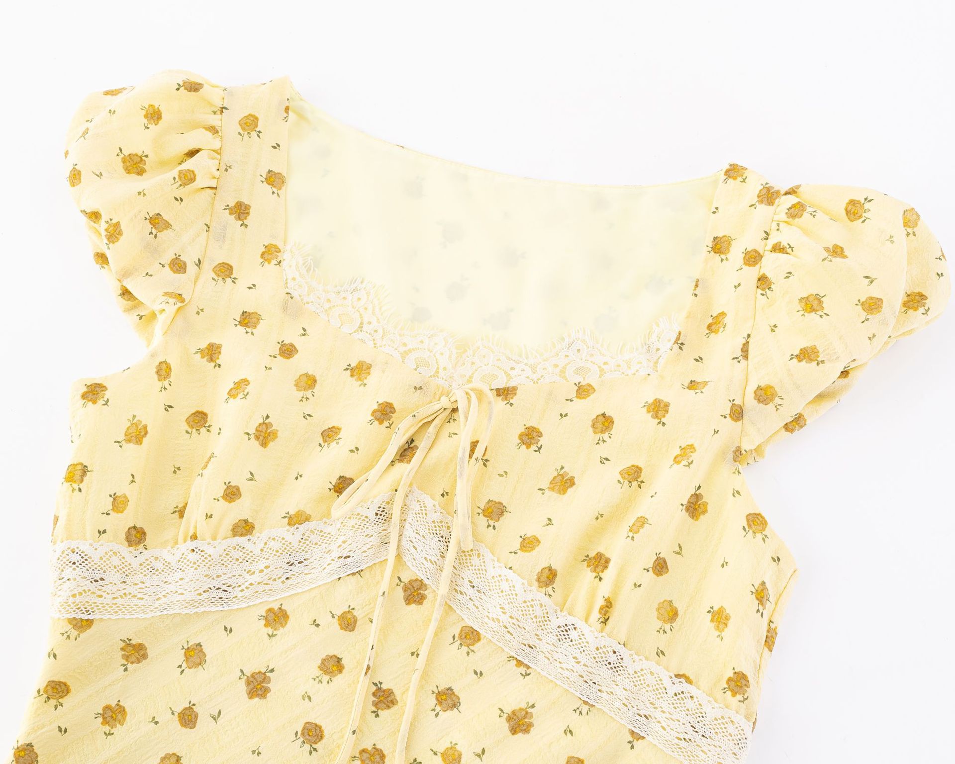 Sexy Square Neck Lace Splicing Dress