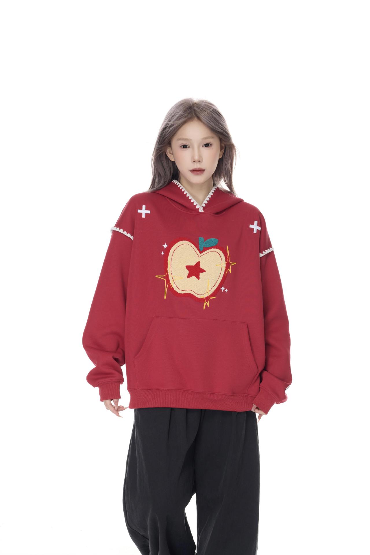 Long Sleeve Cotton Orchard Applique Hoodie
