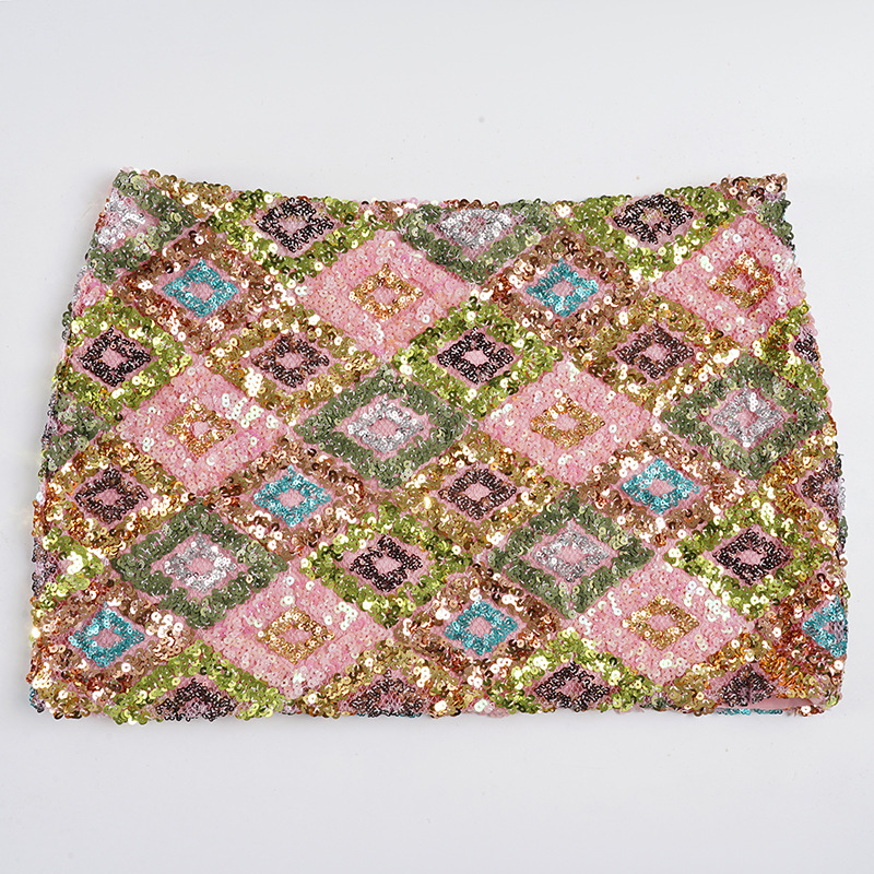 Polyester Embellished Fitted Patterned Skirt