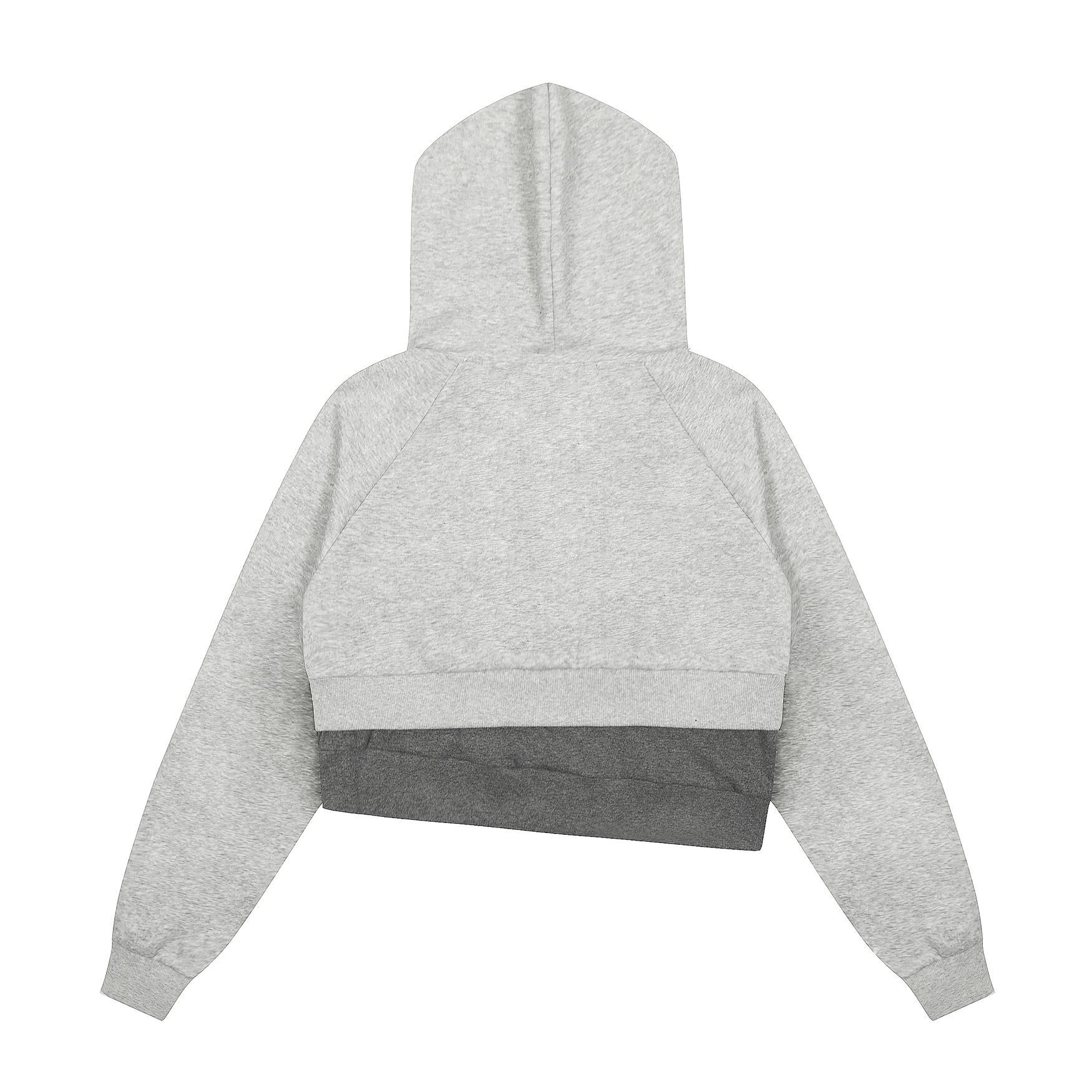 Cropped Long Sleeve Hoodies with Typography