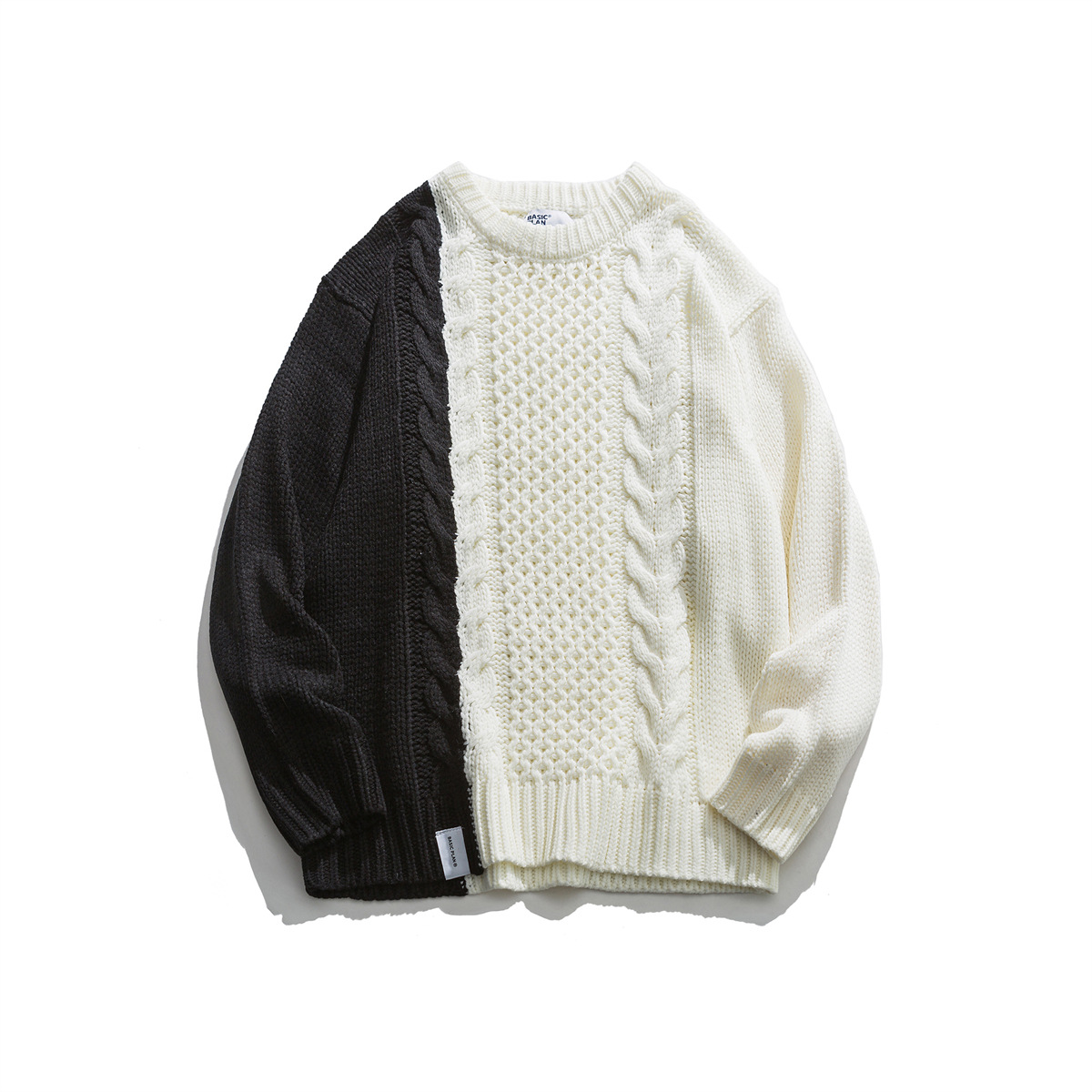 Japanese Workwear Contrast Block Oversized Sweater