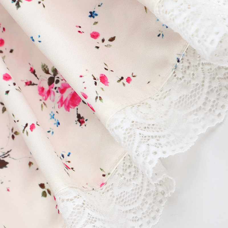 Asymmetrical Ribbon Flower Pattern Dress