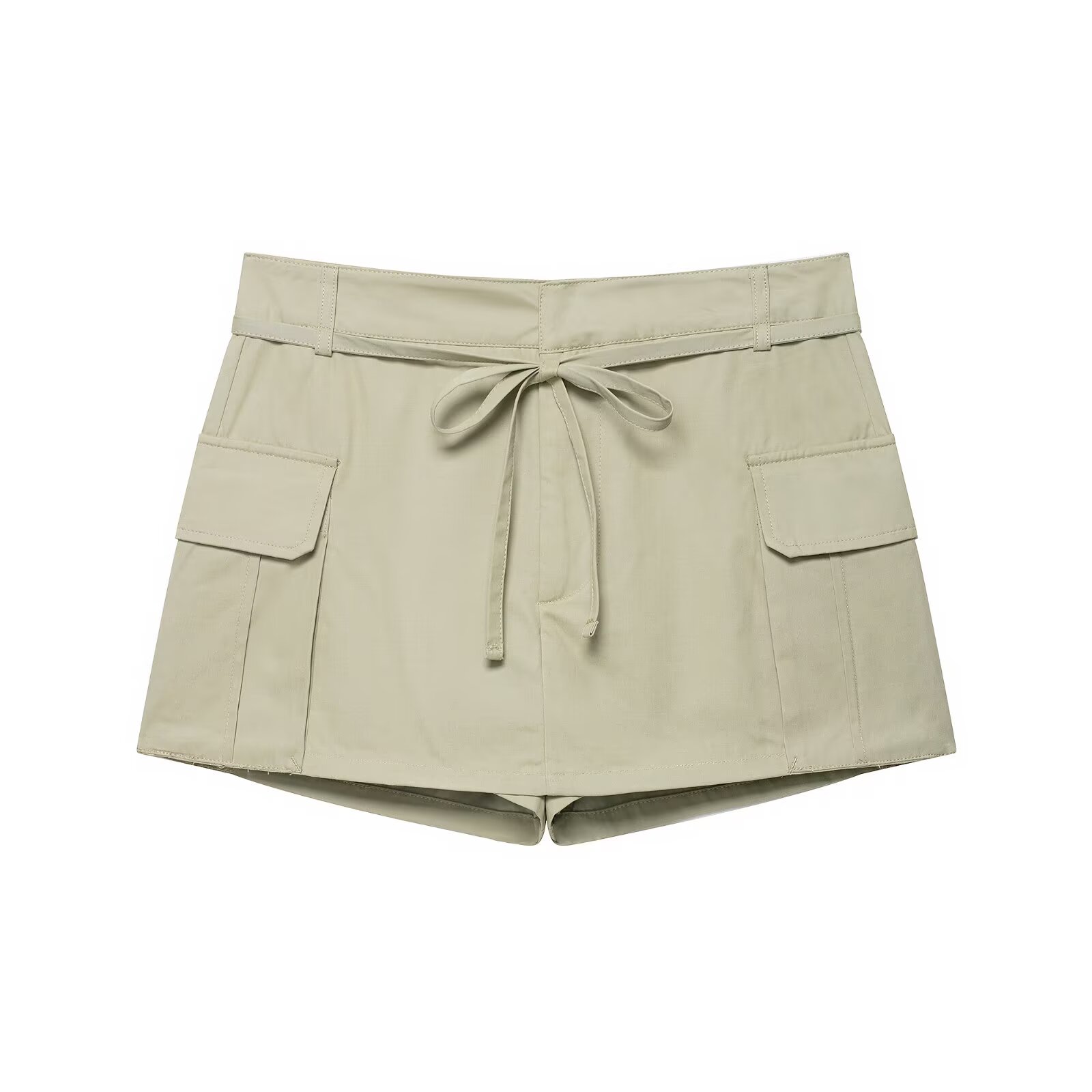 Ladies Cinch Plain Sash Waistband Utility Skirts