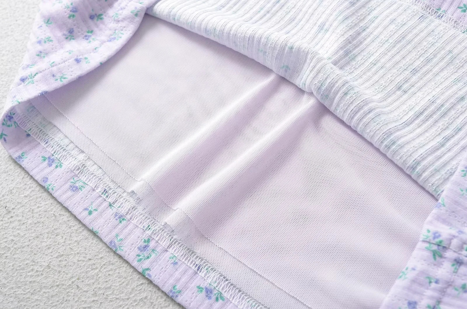 Crossover Knit Flower Mini Skirt