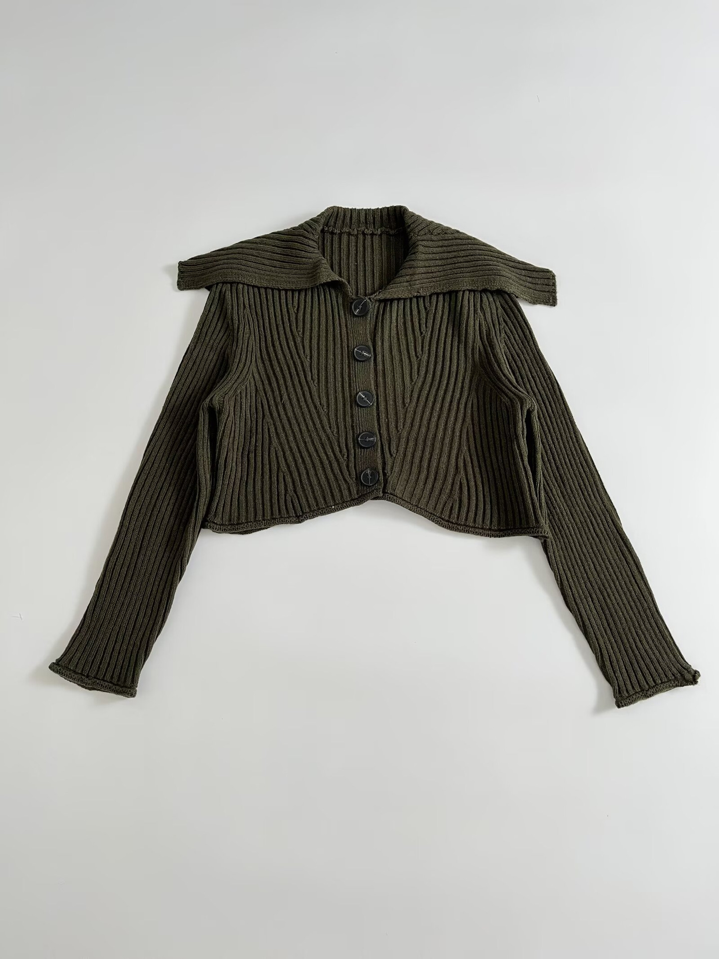 Placket Front Polyester Sweater