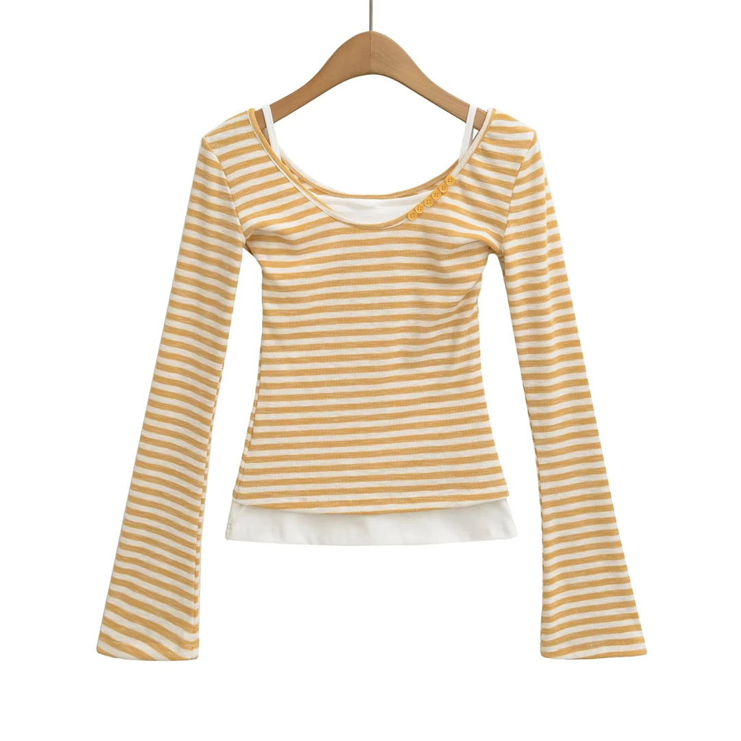 Ladies Asymmetric Vertical Fluted Slim Top
