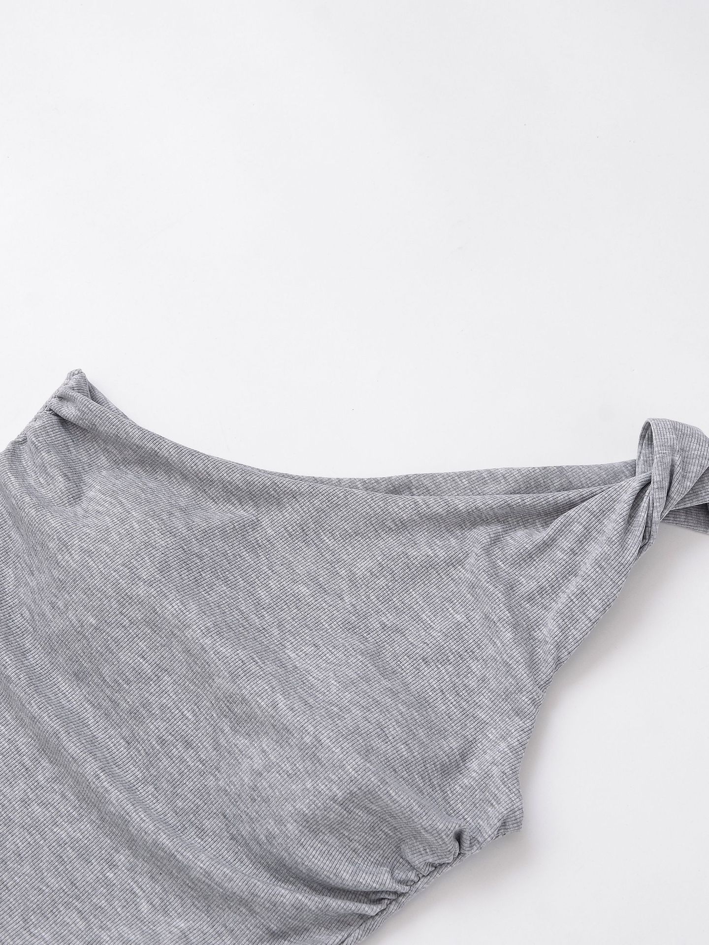 Asymmetric Ruched Sleeveless Polyester Vest