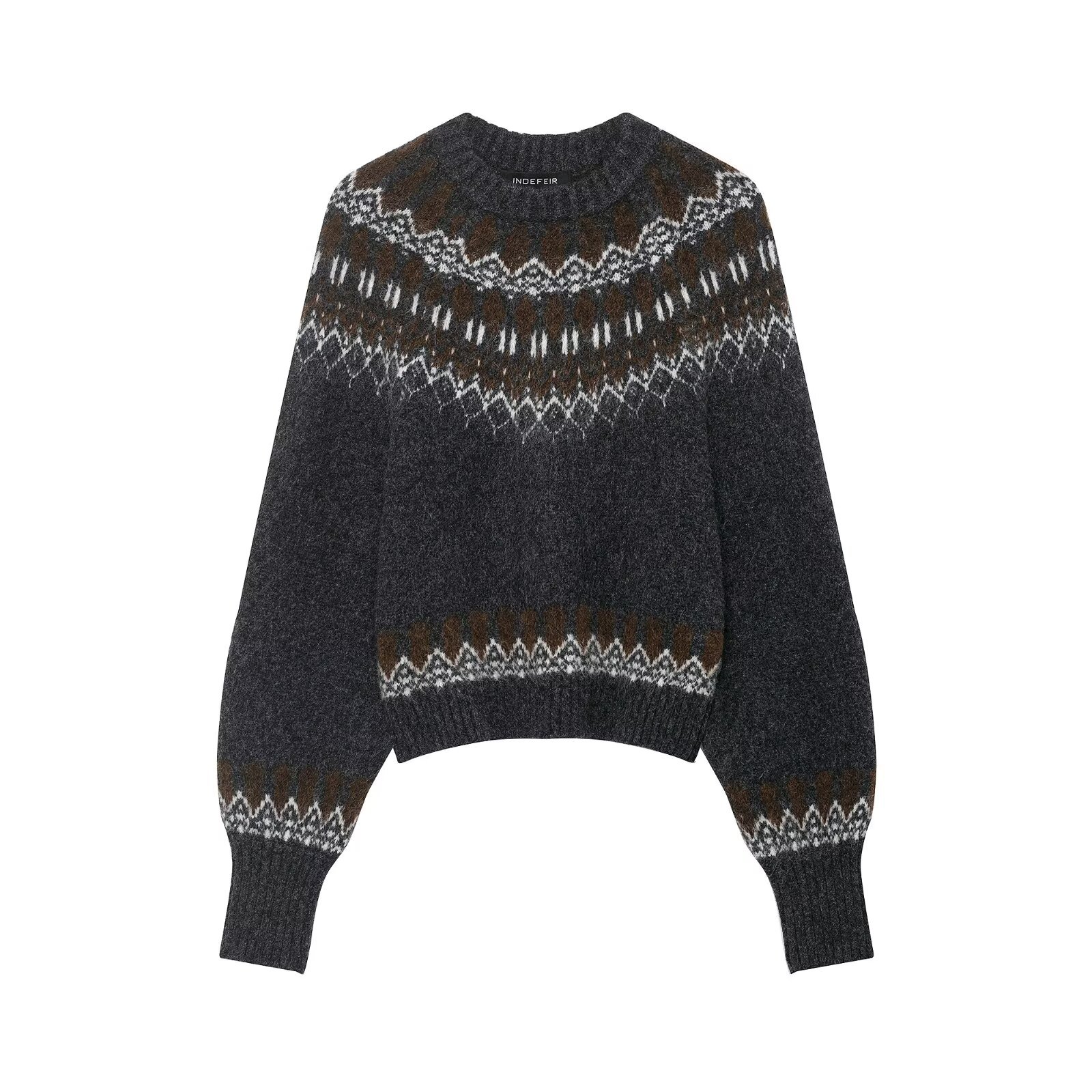 Jacquard knitted sweater