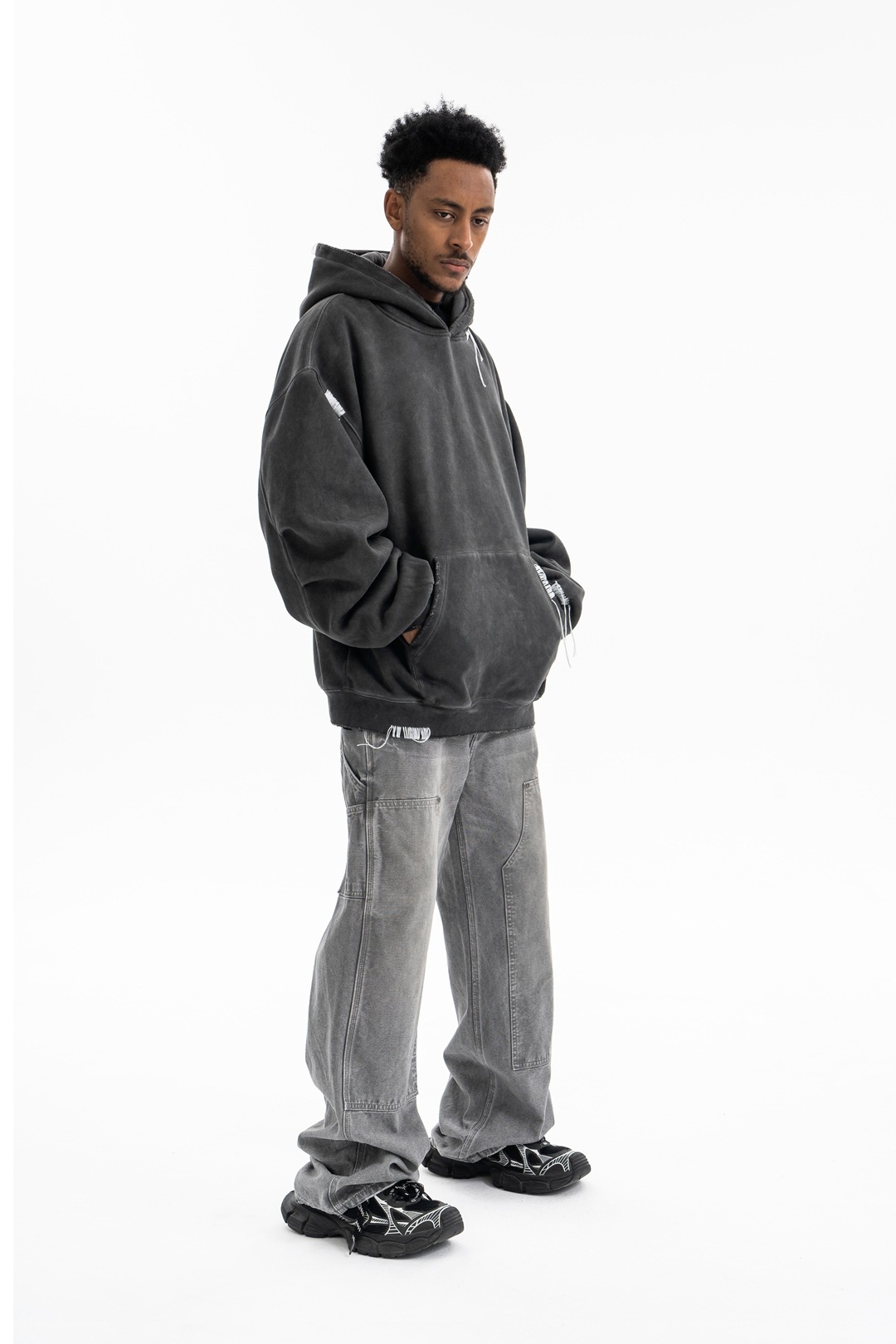 Chunky Vintage Plain Cotton Hoodie