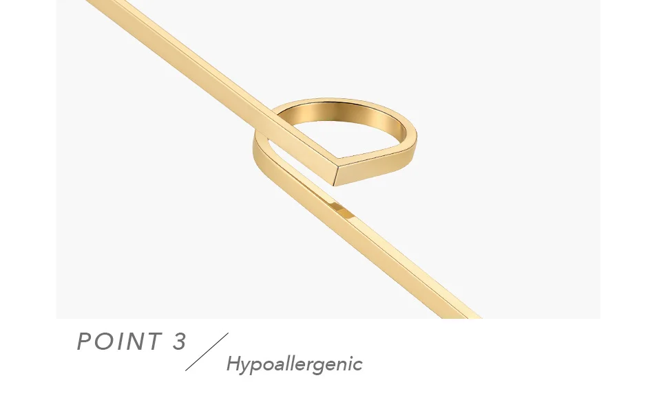 Futuristic Rings For Women Simple Gold Color Stainless Steel Ring Fashion Jewelry Birthday Christmas Gift