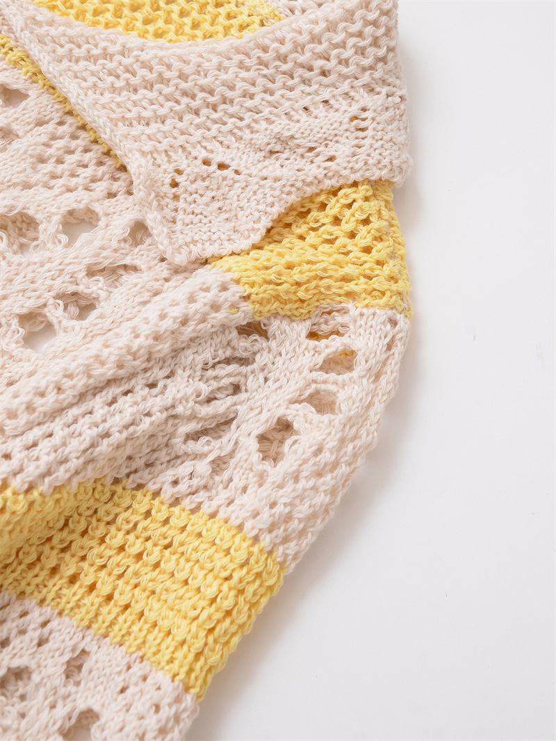 Polyester Sleeveless Crewneck Relaxed Knitwear