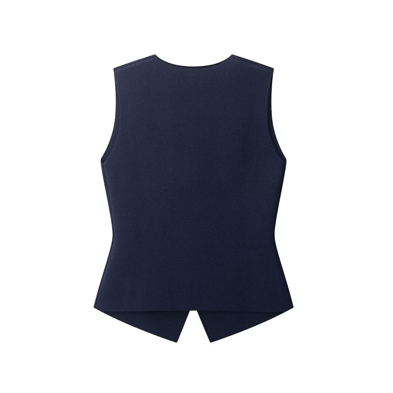 Ladies Button Front V-Cut Vest